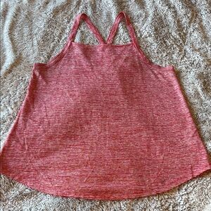 LOFT Red Striped Tank Top